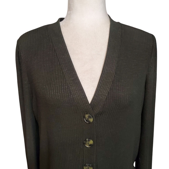 Loft Womens Olive Green Button-Up Cardigan Size Small - Picture 2 of 10